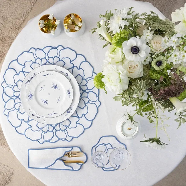 Amalfi Placemat - White x Blue