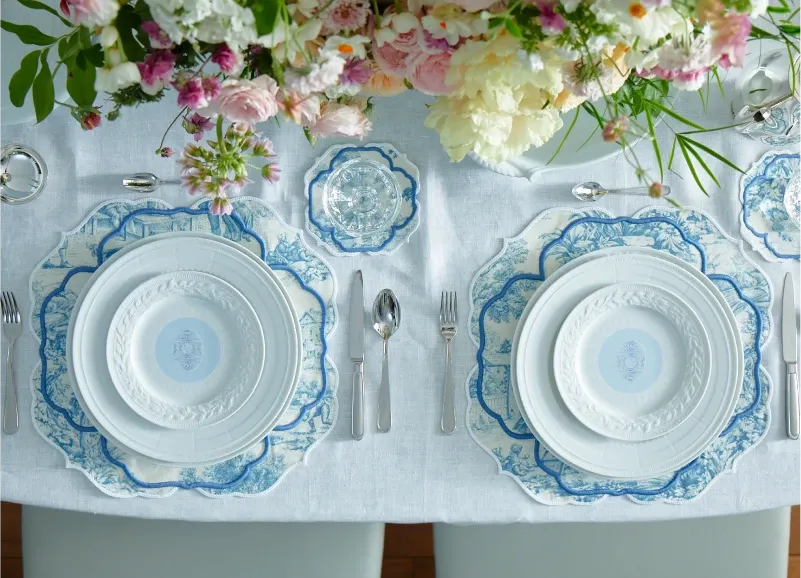Fountain de Jouy Placemat - Blue