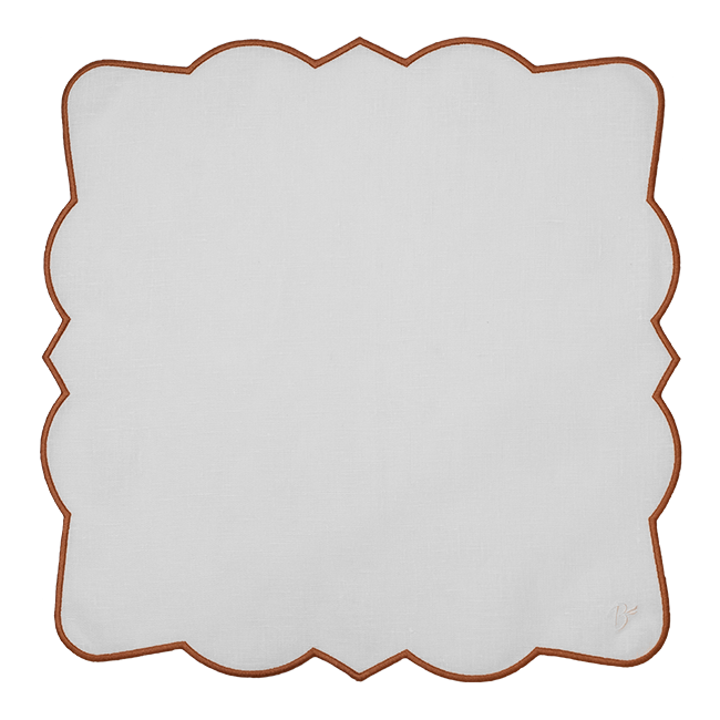 Boston Napkin - White x Burgundy