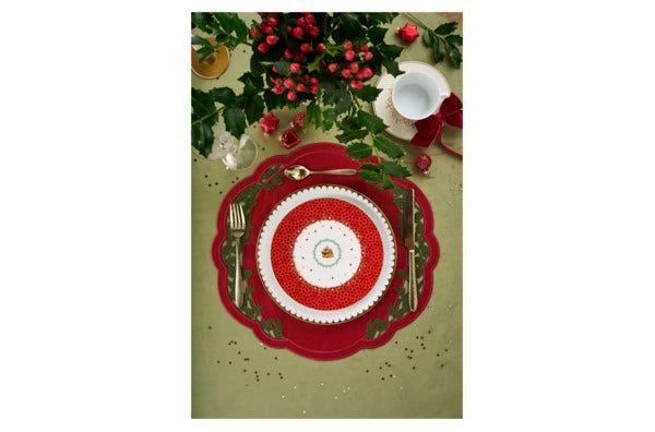 Willow Linen Placemat - Bordeaux x Dark Green