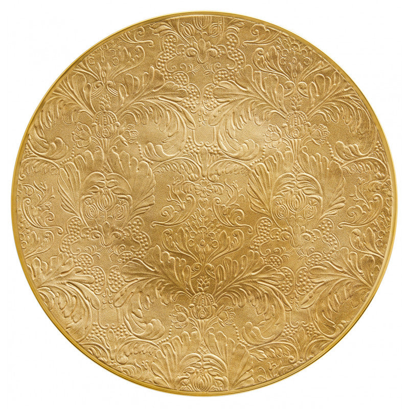 Italian Renaissance - Gold - Coupe plate flat, full engraved 32cm
