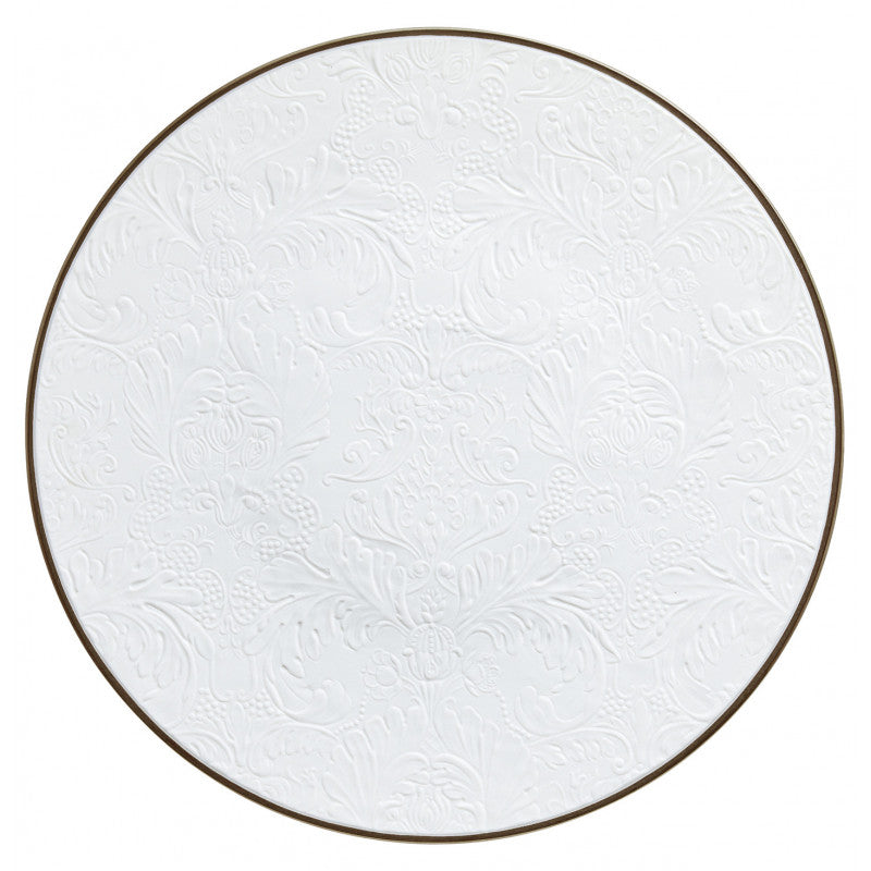 Italian Renaissance - Platinum - Coupe plate flat, full engraved 32cm