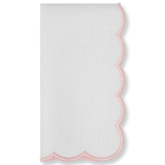 Capri Napkin - White x Light Pink
