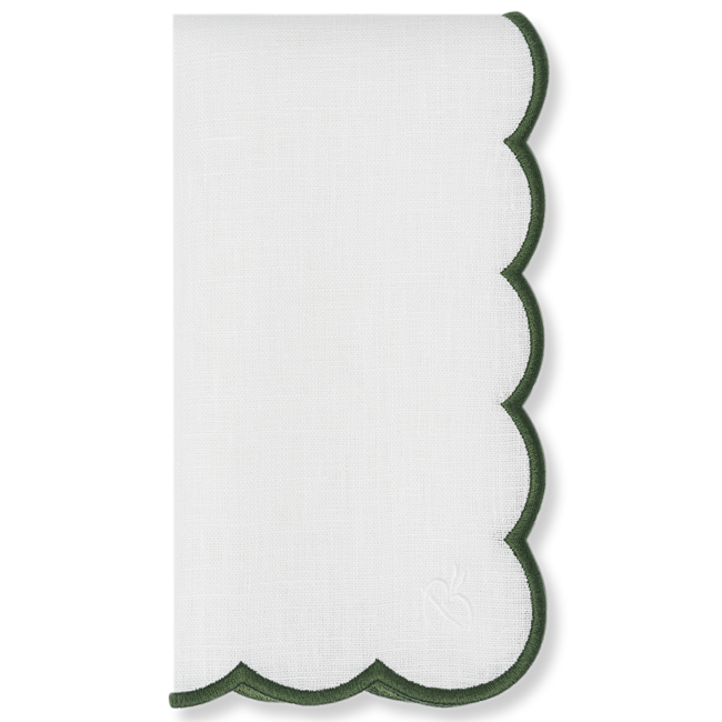 Capri Napkin - White x Green