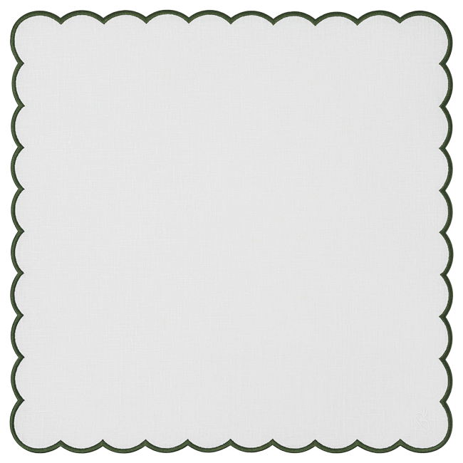 Capri Napkin - White x Green