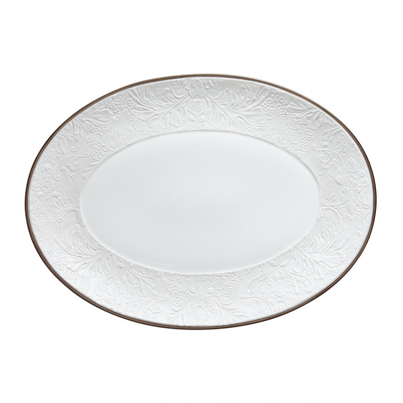 Italian Renaissance - Platinum - Oval platter 36cm