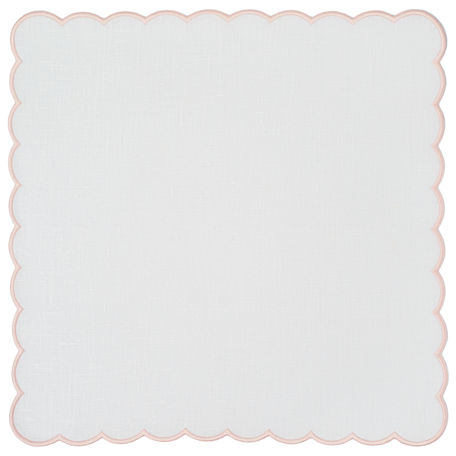 Capri Napkin - White x Light Pink