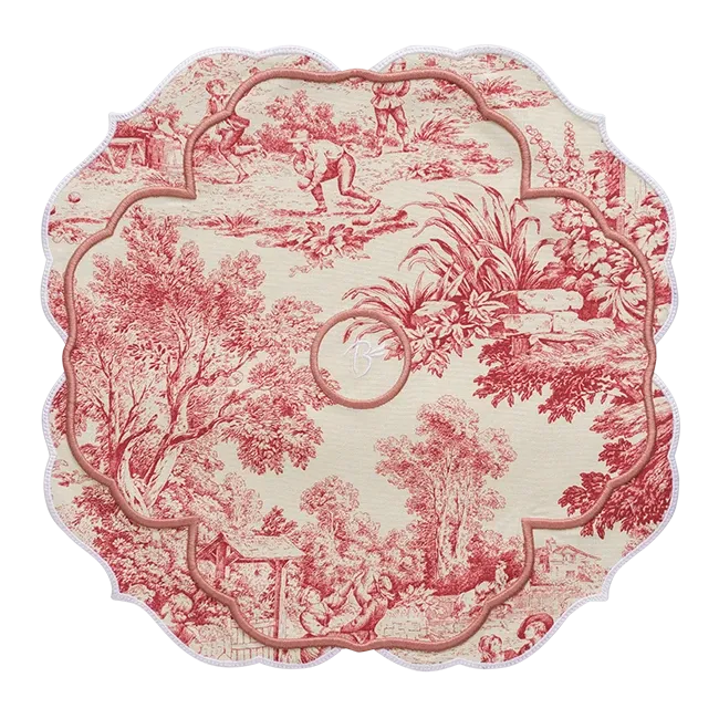 Fountain de Jouy Placemat - Dark Pink