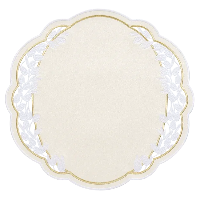 Willow Faux Leather Placemat - White x Gold