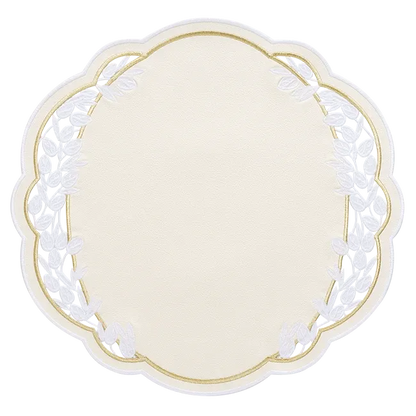 Willow Faux Leather Placemat - White x Gold