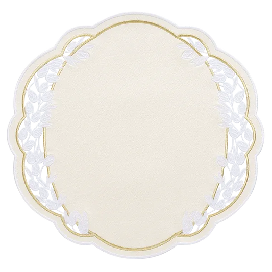Willow Faux Leather Placemat - White x Gold