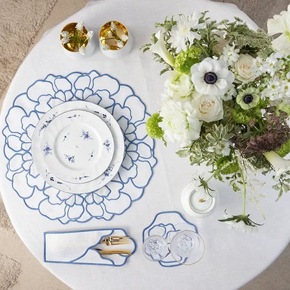 Amalfi Coaster - White x Blue