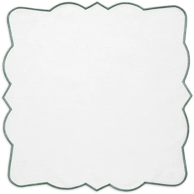 Boston Napkin - White X Green