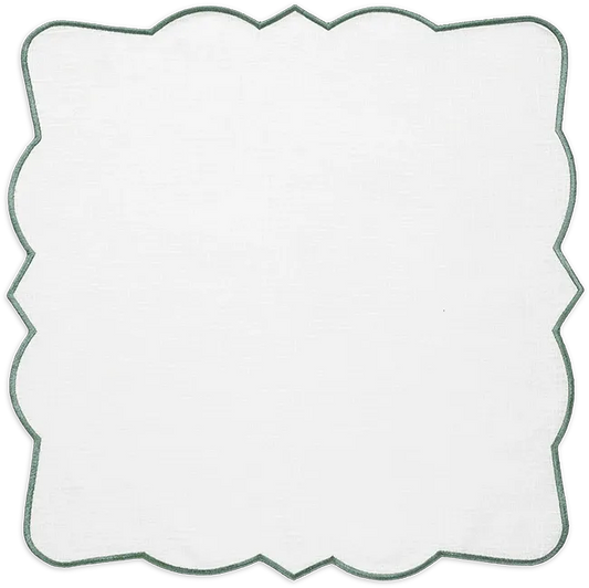 Boston Napkin - White X Green