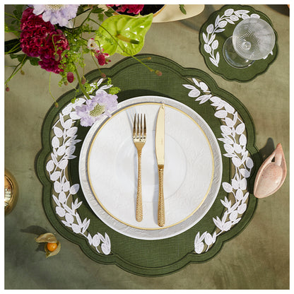 Willow Linen Placemat - Dark green
