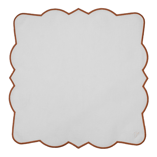 Boston Napkin - White x Burgundy