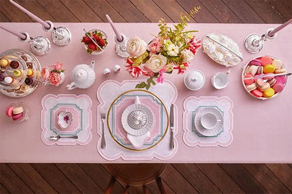 Boston Napkin - White x Light Pink