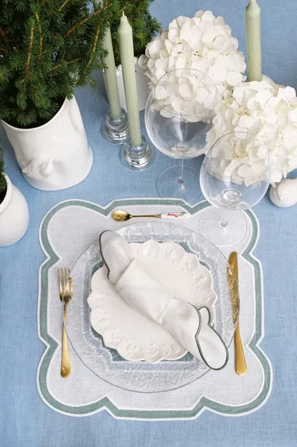 Boston Napkin - White X Green