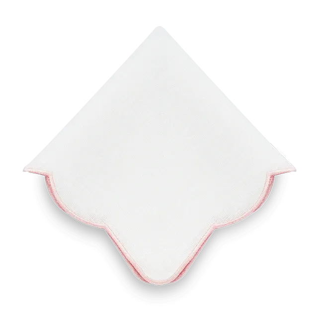 Boston Napkin - White x Light Pink