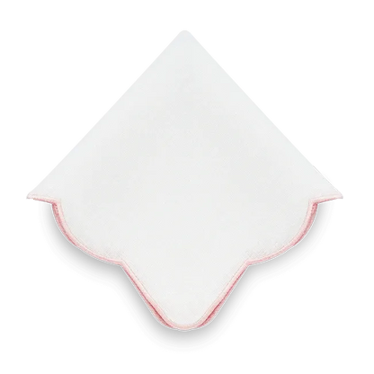 Boston Napkin - White x Light Pink