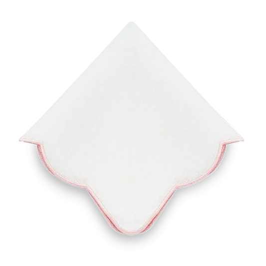 Boston Napkin - White x Light Pink