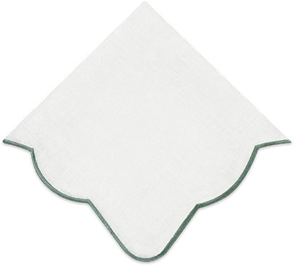 Boston Napkin - White X Green