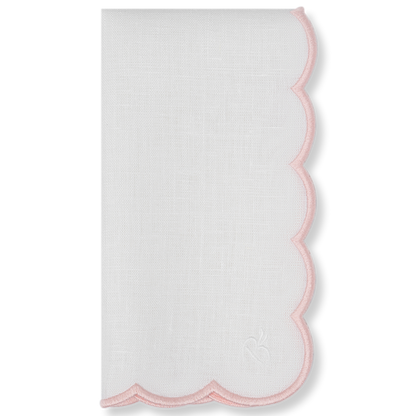 Capri Napkin - White x Light Pink