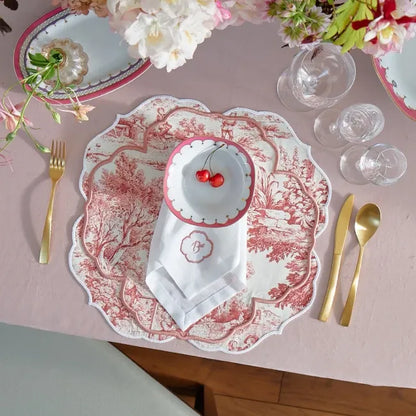 Fountain de Jouy Placemat - Dark Pink