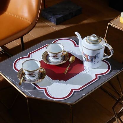 Boston Placemat Faux Leather - Burgundy