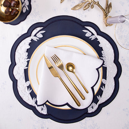 Willow Faux Leather Placemat - Dark Blue