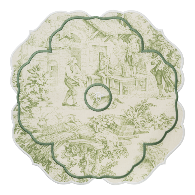 Fountain de Jouy Placemat - Green