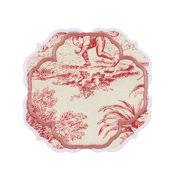 Fountain de Jouy Coaster - Dark Pink
