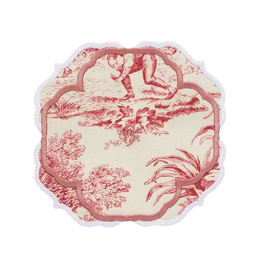 Fountain de Jouy Coaster - Dark Pink