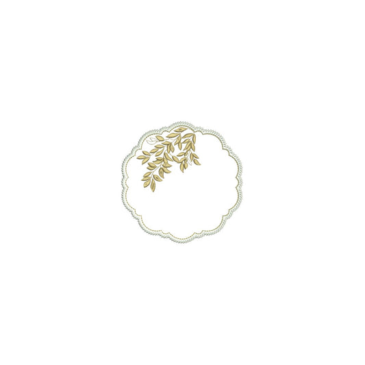 Jardin Majorelle Coaster Faux Suede - White x Gold