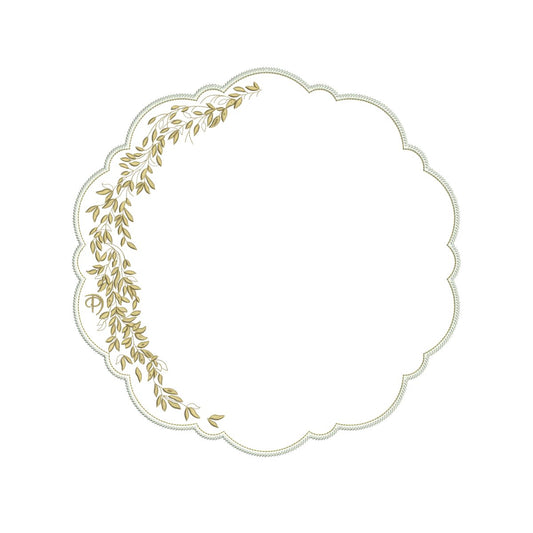 Jardin Majorelle Placemat Faux Leather - White x Gold