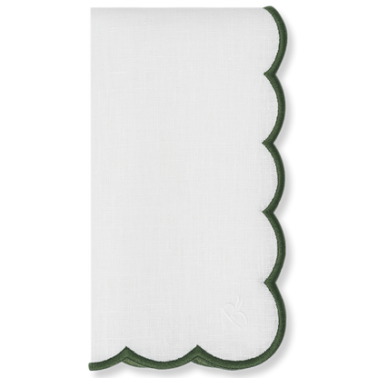 Capri Napkin - White x Green