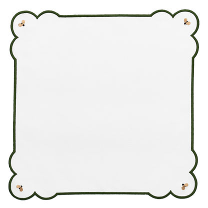 Golden Bees Napkin - White x Green