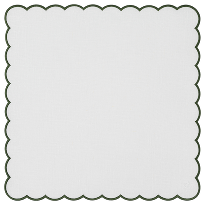 Capri Napkin - White x Green
