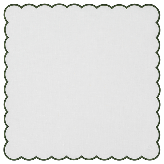 Capri Napkin - White x Green