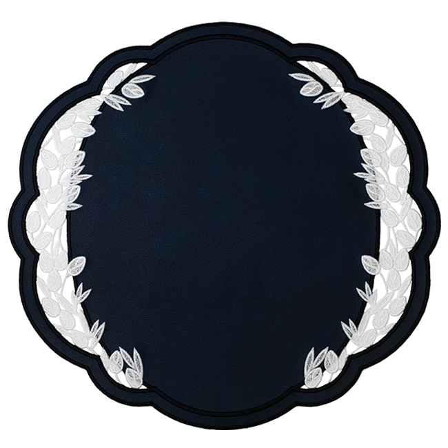 Willow Faux Leather Placemat - Dark Blue