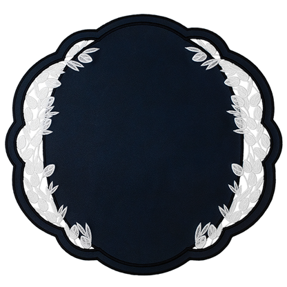 Willow Faux Leather Placemat - Dark Blue