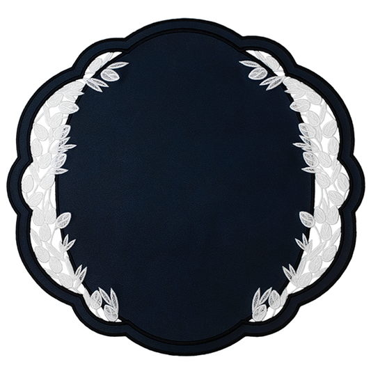 Willow Faux Leather Placemat - Dark Blue