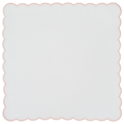 Capri Napkin - White x Light Pink