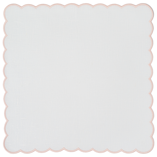 Capri Napkin - White x Light Pink